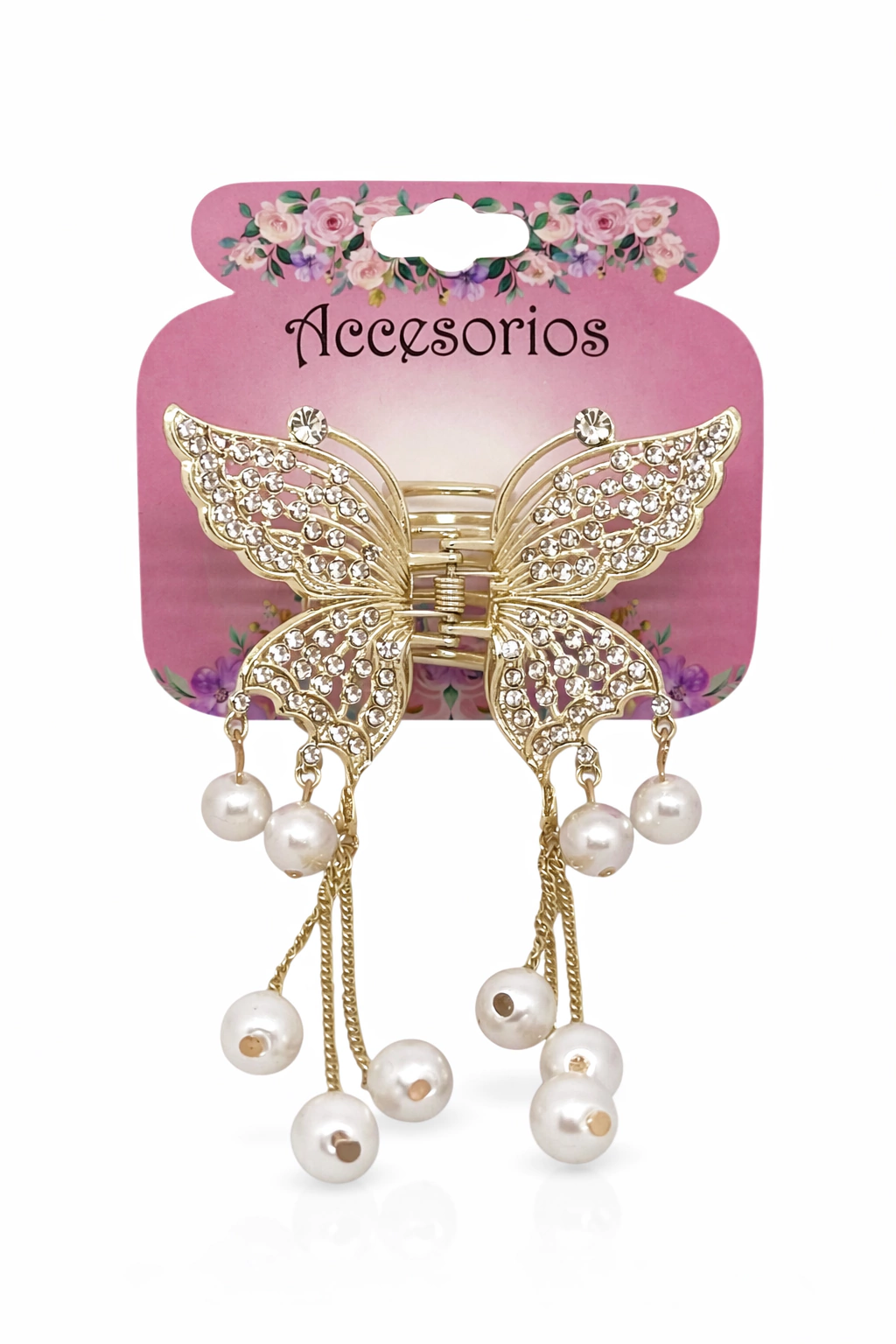 Broche para pelo Mariposa perlas